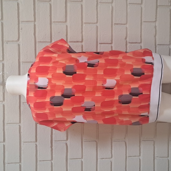 Worthington Coral/Gray/Black Short Sleeve Blouse. Size XL NWOT - Picture 6 of 9